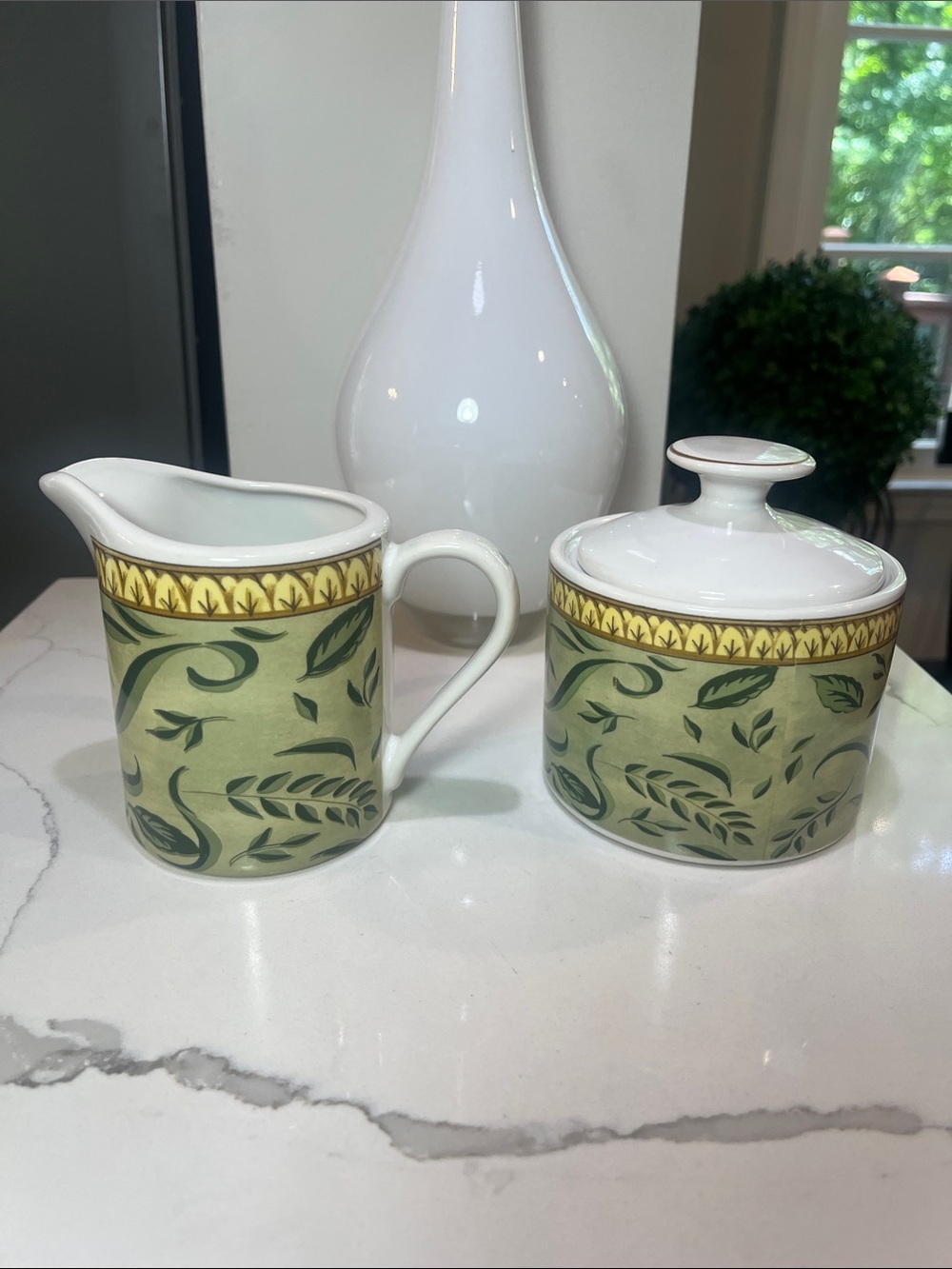 American Atelier Botanical Cream and Sugar Set NEW
